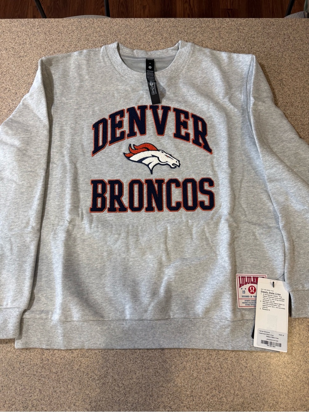lululemon athletica Gray Denver Broncos Crewneck Sweatshirt